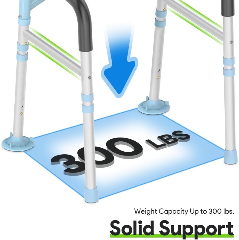 DELOG Toilet Safety Rails 300 lb - Adjustable Toilet Safety Frame & Rails, Toilet Safety Rail for Elderly Adults, Toilet Handles for Seniors, Toilet Bars for Elderly & Handicap (Blue) - Image 5